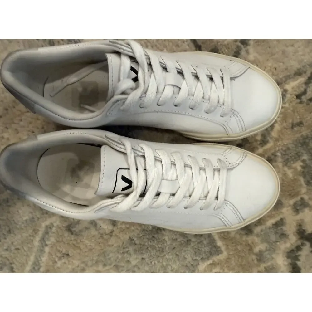VEJA Low Esplar Leather Lace-Up Sneakers | White Great Condition Size 5 EUR 36 - Picture 12 of 16